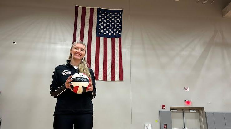 Mustangs women’s volleyball outside hitter and middle blocker, Veronika Paciorek, was selected by the NJCAA DIII Volleyball Committee as a third team All-American